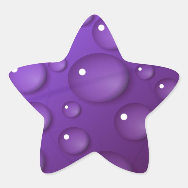 Adesivo Estrela Padrão de queda de água púrpura (Frente)