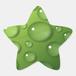 Adesivo Estrela Padrão de Raindrop Verde