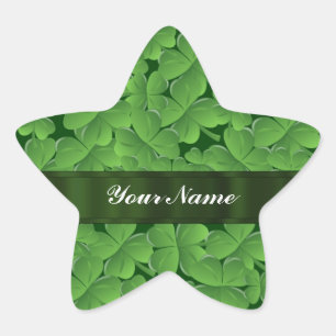 Adesivo Estrela Padrão de shamrock verde