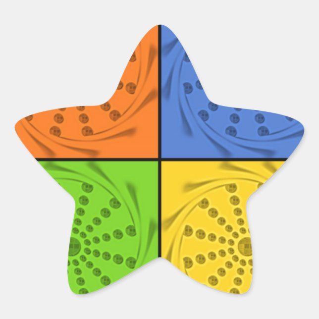 Adesivo Estrela Padrão de tecido egípcio sem costura (Frente)