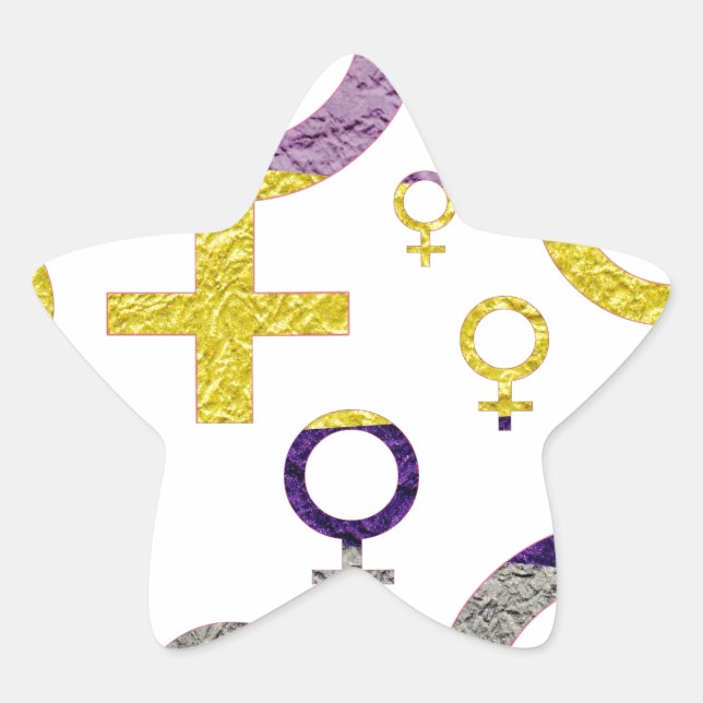 Adesivo Estrela Padrão do símbolo feminino (Frente)