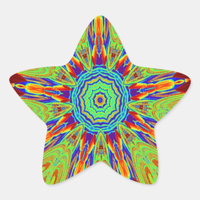 Adesivo Estrela Padrão étnico europeu da Ásia africana (Frente)