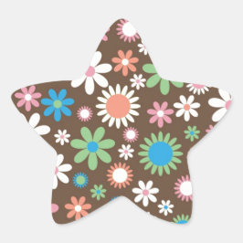 Adesivo Estrela Padrão Floral de Daisy Cute