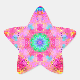 Adesivo Estrela Padrão Fratural de Estrelas e Bolhas Rosa