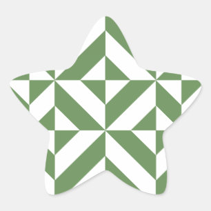 Adesivo Estrela Padrão Geométrico de Deco de Grama Escuro