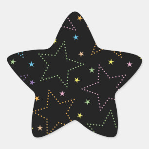 Adesivo Estrela Padrão mágico colorido do céu noturno estrelado