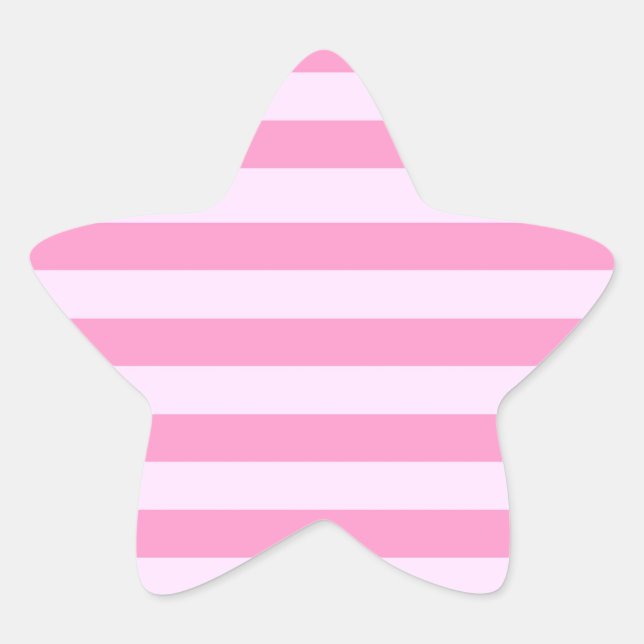 Adesivo Estrela Padrão Simples Moderno de Stripe Rosa Rosa (Frente)