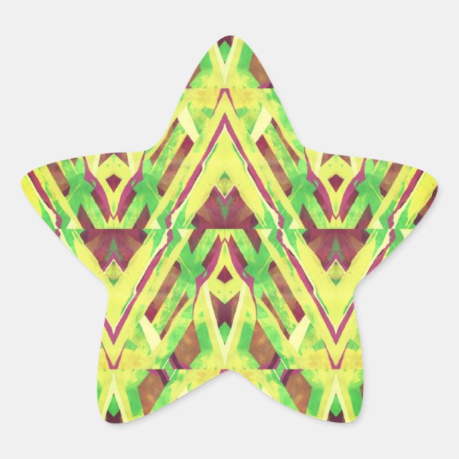 Adesivo Estrela Padrão verde e castanho (Frente)