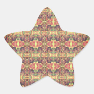 Adesivo Estrela Padrão vermelho e amarelo