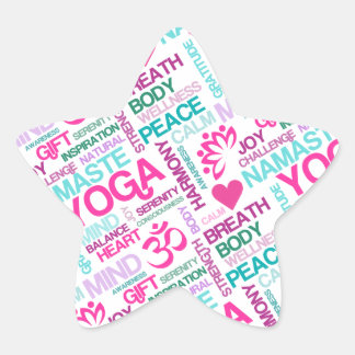 Adesivo Estrela Padrão YOGA Rosa, Namaste, Paz e Harmonia