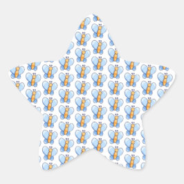 Adesivo Estrela Palitos de Chá de fraldas de borboletas felizes