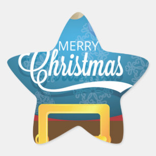 Adesivo Estrela Papais noeis Feliz de Natal