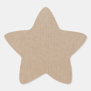 Adesivo Estrela Papel Kraft Rústico Modelo em Branco Personalizado
