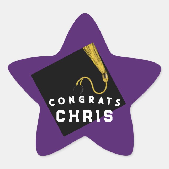 Adesivo Estrela Parabéns pela Formatura (Frente)