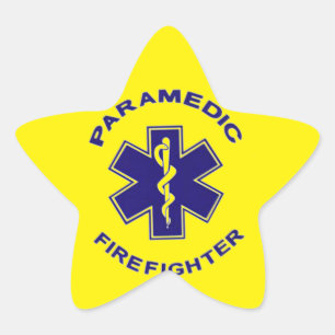 Adesivo Estrela Paramédico do sapador-bombeiro