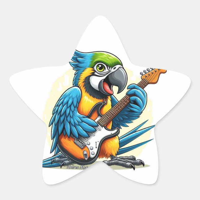 Adesivo Estrela Parrot Rock Music (Frente)