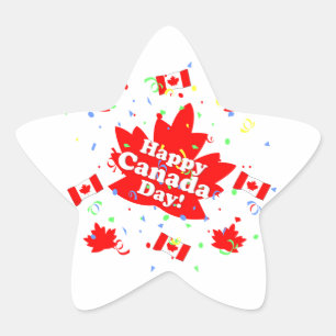 Adesivo Estrela Partido feliz do dia de Canadá