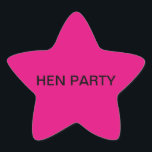 Adesivo Estrela Partido Hen-Stickers Rosa<br><div class="desc">Design de um excelente de formato estelar para professores e crianças,  use seu próprio nome ou número para celebrar aniversários,  escreva uma pequena mensagem</div>