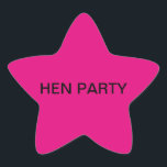 Adesivo Estrela Partido Hen-Stickers Rosa<br><div class="desc">Design de um excelente de formato estelar para professores e crianças,  use seu próprio nome ou número para celebrar aniversários,  escreva uma pequena mensagem</div>