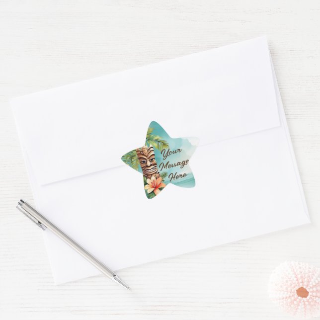 Adesivo Estrela Partido Tropical Tiki (Envelope)