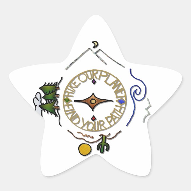 Adesivo Estrela Passe o nosso planeta Hiker na capa da alma (Frente)
