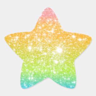 Adesivo Estrela Pastel Rainbow Astral Glitter
