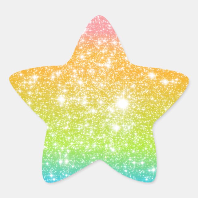 Adesivo Estrela Pastel Rainbow Astral Glitter (Frente)