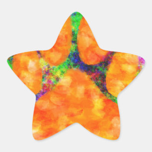 Adesivo Estrela Pata de Cães - Imprimir Aquarela