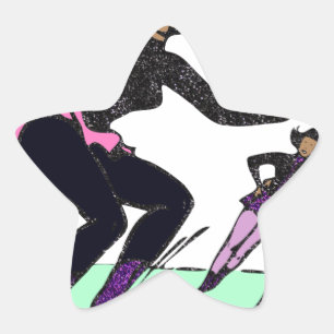 Adesivo Estrela patinador preto