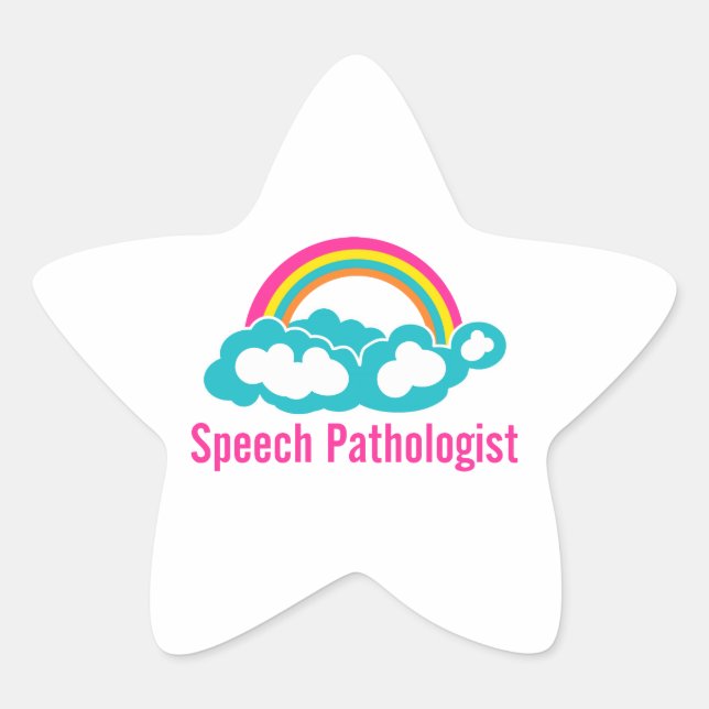 Adesivo Estrela Patologista do Discurso Cloud Rainbow (Frente)
