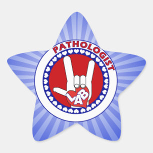 ADESIVO ESTRELA PATOLOGISTA LOGOTIPO ROUND ASL I AMO LAB