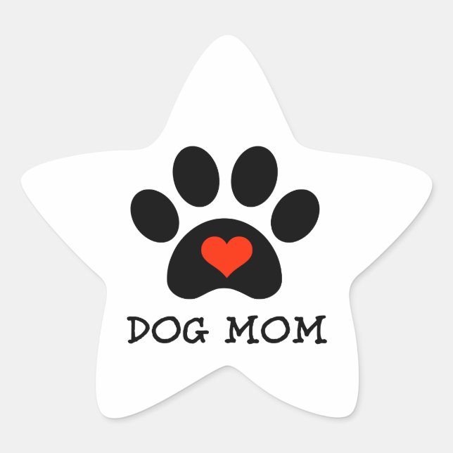 Adesivo Estrela Pawprint Dog Mãe (Frente)