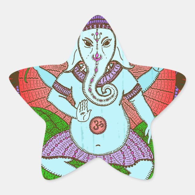 Adesivo Estrela Paz Ganesh Dançando (Frente)