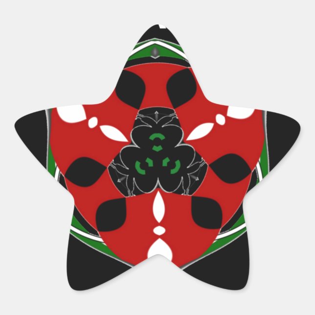 Adesivo Estrela "Peace: with Shield Emblem" Art Impressão (Frente)