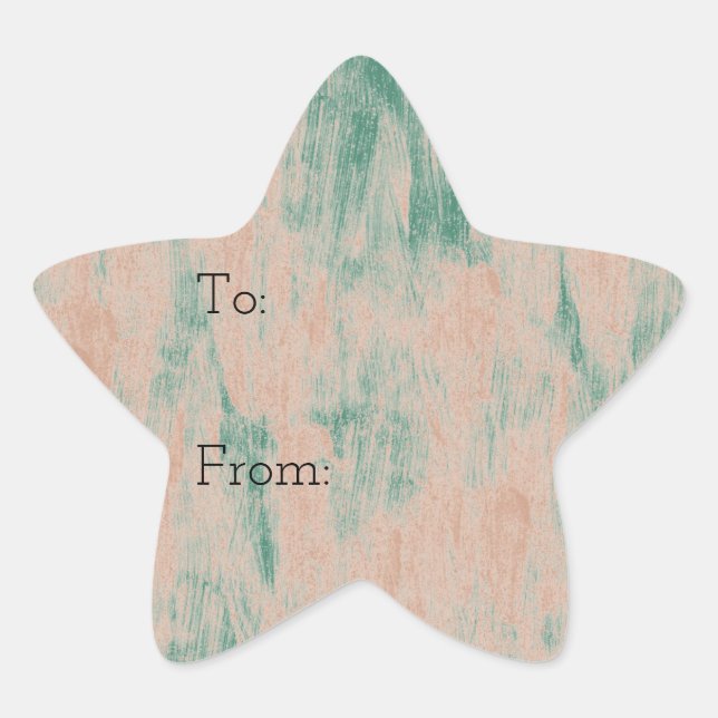 Adesivo Estrela Peach Green Abstrato Snowflakes Natal (Frente)