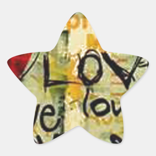 Adesivo Estrela Pegue Um Pequeno Grafite De Amor (Frente)