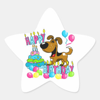 Adesivo Estrela PEGUI Pups Feliz Aniversário - Tin
