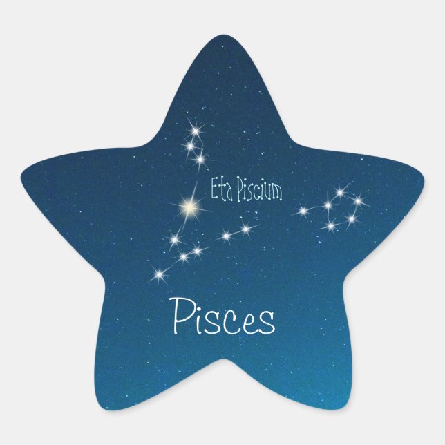 Adesivo Estrela Peixes com vinhetas de constelação (Frente)