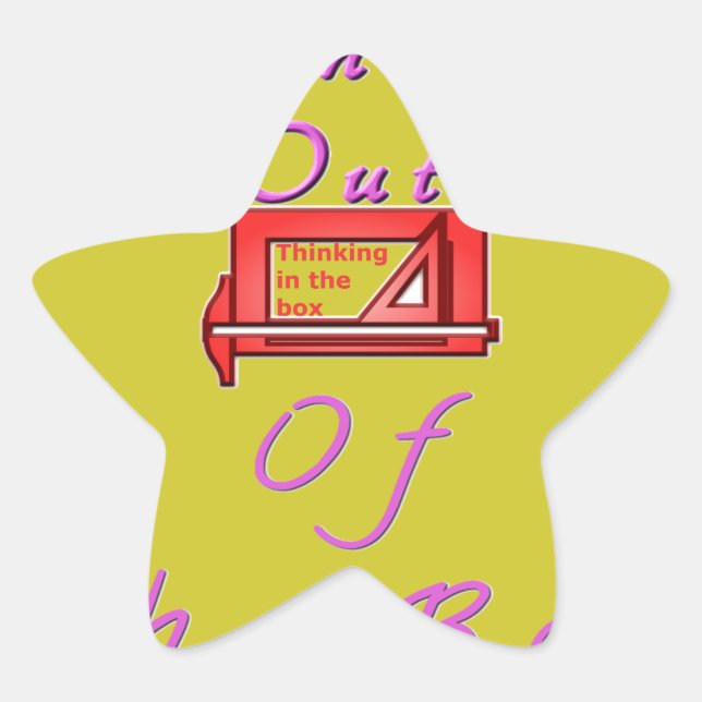 Adesivo Estrela Pensando fora da caixa. (Frente)