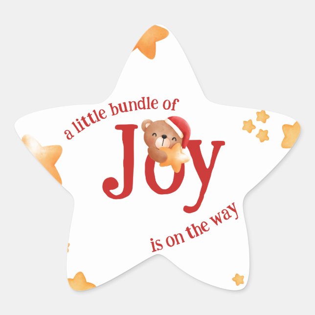 Adesivo Estrela Pequeno Pacote de Alegria Urso (Frente)