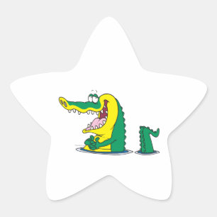 Adesivo Estrela personagem de desenho animado do crocodilo do bobo