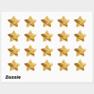 Adesivo Estrela Personalizado com Sua Própria Foto & Texto Dourado