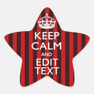Adesivo Estrela Personalizado mantenha a calma seu texto em