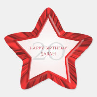 Personalizar Birthday Faux Vibrant Red Satin Star