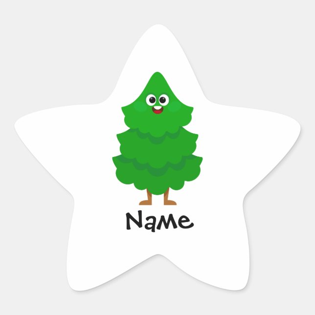 Adesivo Estrela Personalized Cartoon Christmas Tree Kids Sticker (Frente)