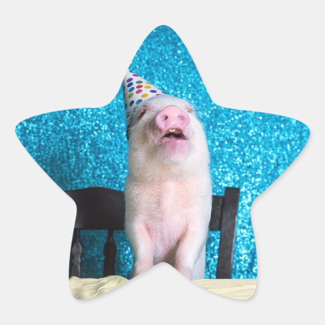 Adesivo Estrela Piggy Birthday Stickers! (Frente)