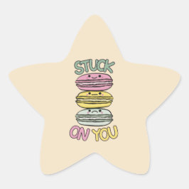 Adesivo Estrela Pilha de Macarons Kawaii Fofos