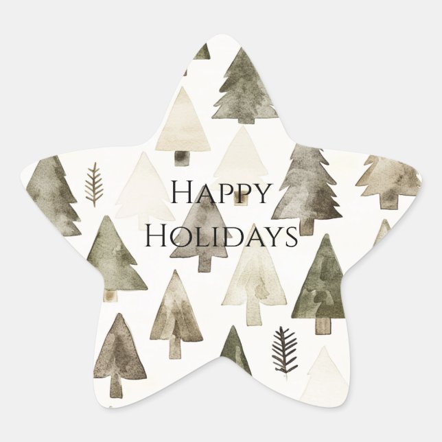 Adesivo Estrela Pine Green Cream Árvores de Natal (Frente)