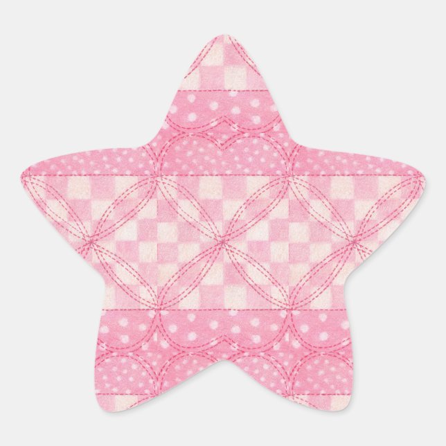 ADESIVO ESTRELA PINK CORAÇÃO QUILT (Frente)