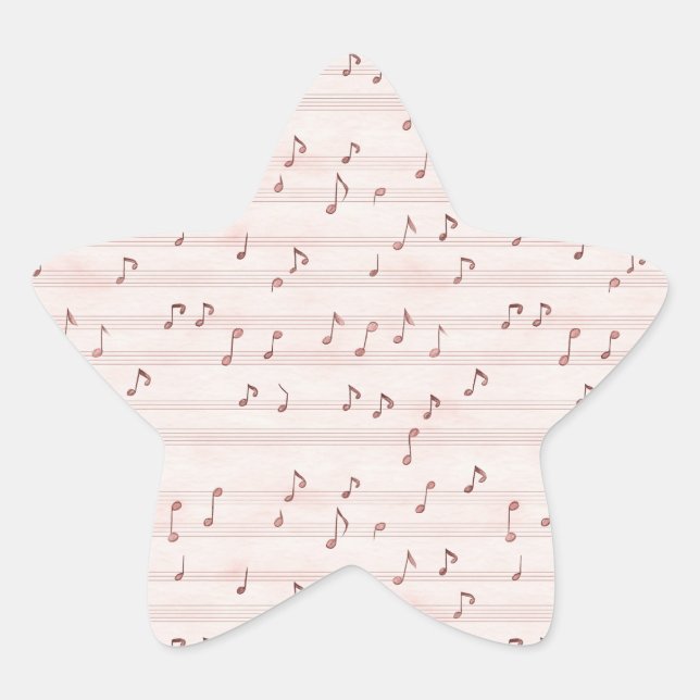 Adesivo Estrela Pink Music Notes Sheet (Frente)